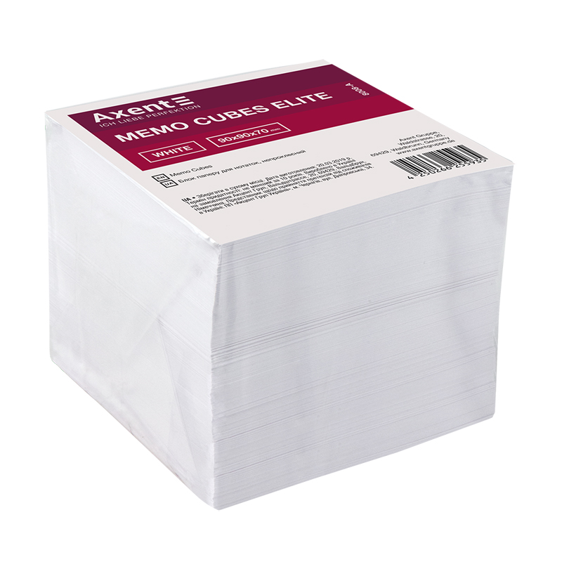 Папір для нотаток Axent Elite “White” 8008-A 90х90х70 мм, непроклеєний